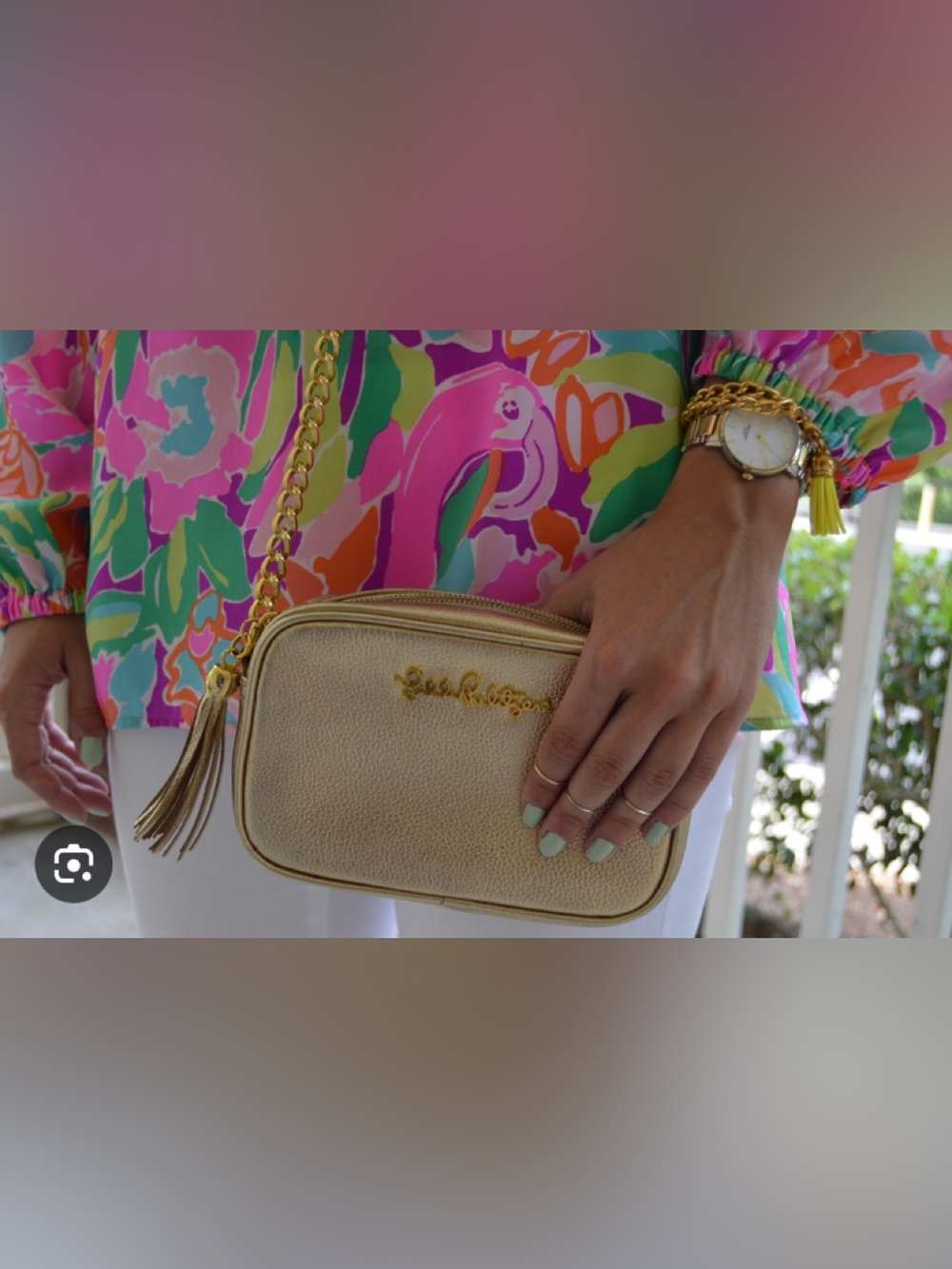 Lilly Pulitzer Metallic Gold Crossbody Bag